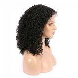 13*4 Deep Wave Natural Black Bob Lace Front Human Hair Wigs