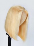 613 Blonde Lace Front Wig Short Bob Human Hair Wigs Straight