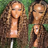 P4/27 13x6 Water Wave Lace Front Human Hair Wigs