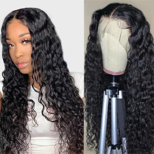 13*4 Water Wave Lace Front Wig Remy Human Hair 150% Density