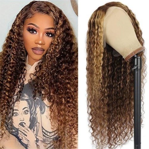 Highlight P4/27 13x4 Water Wave Lace Front Human Hair Wigs