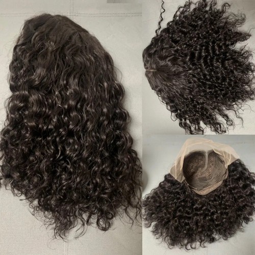 9A Bob Lace Wig Black Curly For Women Deep Water Curly Wave