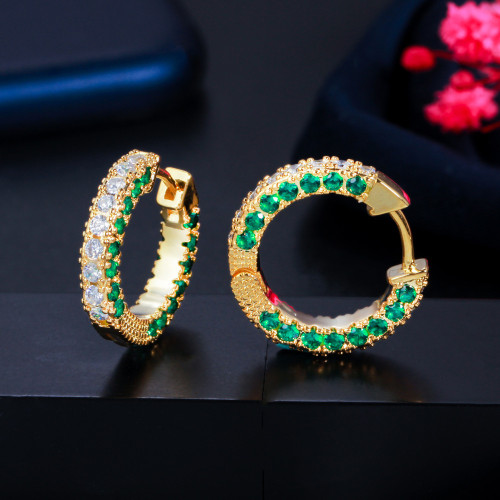 Korean version of new ring studded diamond earrings, cross-border zircon earrings, simple personality, goddess temperament, ear jewelry manufacturer