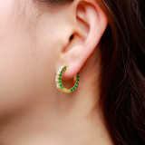 Korean version of new ring studded diamond earrings, cross-border zircon earrings, simple personality, goddess temperament, ear jewelry manufacturer