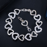 S0167 New Hot Selling Fashionable and Exquisite Hollow Heart Zircon Bracelet Sweet and Elegant Women's Handicraft Wholesale