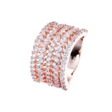 J0090 Fashion Trend European and American Style Women's Ring Half Ring Micro Set Zircon Ring Manufacturer's Supply Quality Assurance
