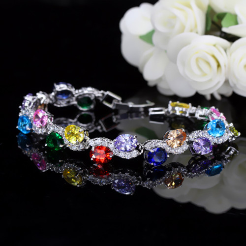 AliExpress's popular European and American fashion minimalist 18k zircon bracelet wholesale for female manufacturers of Korean handmade jewelry