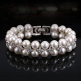 New Korean version natural pearl bracelet with micro inlaid zircon double-layer bracelet manufacturer direct sales wholesale of jewelry