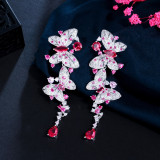 S925 Silver Needle, Grand Celebrity Butterfly Earrings, Temperament Earrings, Micro Set Zircon Butterfly, Zircon Earrings