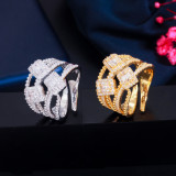 Wholesale of European and American atmospheric and personalized diamond inlaid open ring micro inlaid AAA zircon hollow ring bracelets