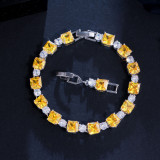Cross border e-commerce supply simple and elegant, geometric square zircon bracelet, brass gold-plated bracelet manufacturer