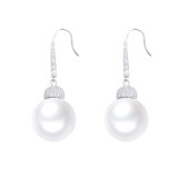 South Korea's East Gate Small Pearl Earrings with Micro inlaid Zircon Sweet Earrings and Personalized Earhook Jewelry