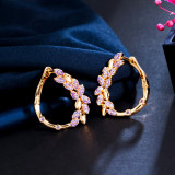 Liying Jewelry European and American Fashion Creative Round Earrings Summer Fresh and Elegant Versatile Zirconia Earrings Wholesale