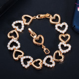 S0167 New Hot Selling Fashionable and Exquisite Hollow Heart Zircon Bracelet Sweet and Elegant Women's Handicraft Wholesale