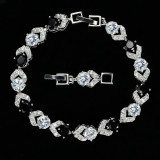 Wholesale of fashionable, high-end, atmospheric, and color preserving diamond white crystal AAA zircon bracelets for women's anti allergic handmade jewelry