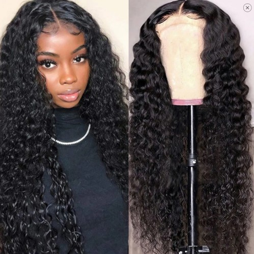 4×4 deep wave lace frontal wig human hair wigs pre plucked