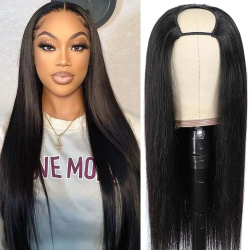 U part Straight Lace Front Wig human hair remy hair wigs