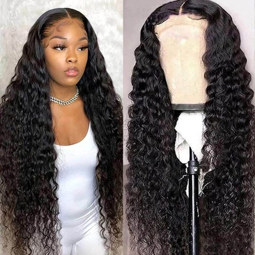 13×6 deep wave lace front wig 150Density human hair wigs