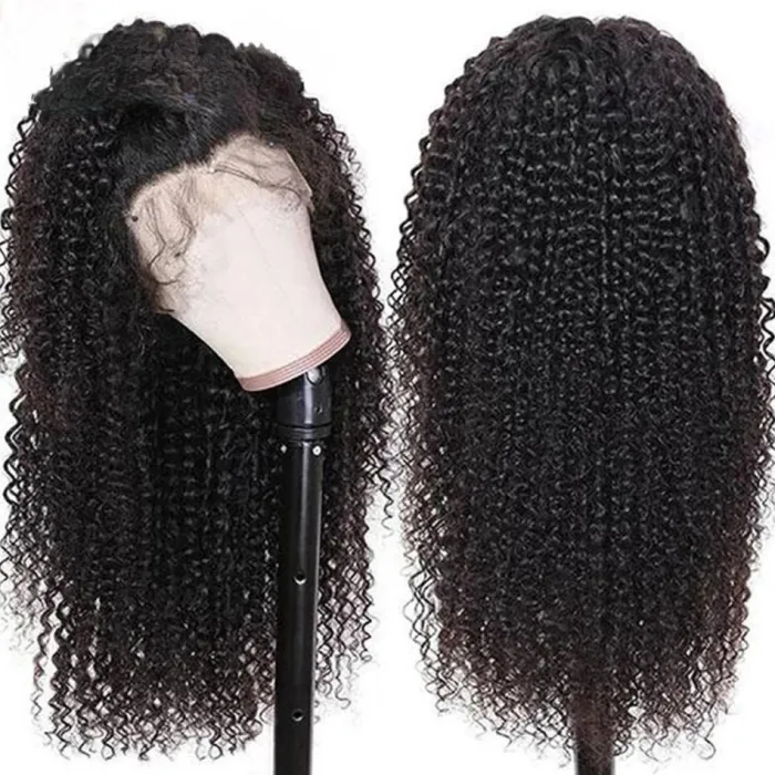 4*4  jerry curly lace frontal wig remy human hair wigs