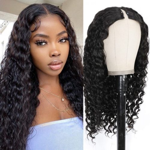 Water Wave V Part Wig Brazilian remy human hair wigs