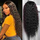 4×4 water wave lace front wig Brazilian remy human hair wig