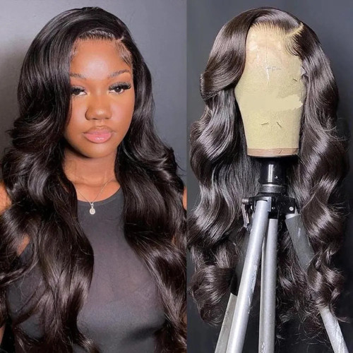 13*4 body wave lace Frontal human hair wig with baby hair