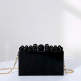 Acrylic handbag women's diagonal cross chain bag cloud glue solid color new bead handbag