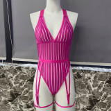 Amazon's best-selling women's striped backless transparent mesh patchwork shapewear