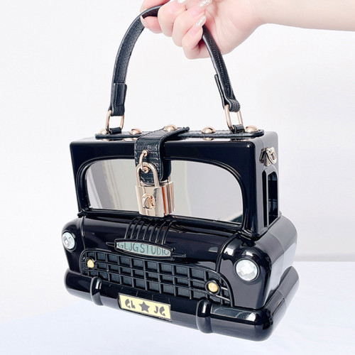 New Trendy Car Bag Acrylic Diagonal Straddle Bag Women's Handheld Large Capacity Instagram Women's Bag