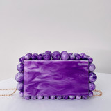 New acrylic cloud rubber handbag ins, the same diagonal cross bag flash bead women's bag