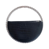 New Spring/Summer Bag with Diamond Inlaid Round Handbag, European and American Style, Fashionable and Versatile Instagram Small Dinner Bag