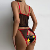 European and American style open range underwear strap lingerie mesh lingerie set sexy kit