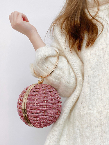 New Dinner Bag Women's Ball Bag High end Diamond Earth Bag Woven Handbag