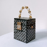 New acrylic diamond inlaid high-end banquet bag for women's handheld large capacity box bag