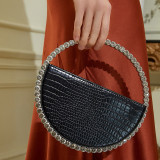 New Spring/Summer Bag with Diamond Inlaid Round Handbag, European and American Style, Fashionable and Versatile Instagram Small Dinner Bag