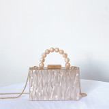 Acrylic handbag, women's handbag, beaded cloud glue chain bag, large capacity Instagram bag of the same style