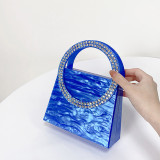 New Acrylic Dinner Bag Women's Handbag with Diamond Cloud Glue Colored Cross Body Bag