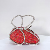 New Trendy Banquet Bag Butterfly Flash Handbag Water Diamond Women's Bag Instagram Straddle Bag