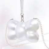 Acrylic handbag, portable pearl chain, minimalist hand-held banquet bag, portable mini bag