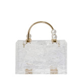 New Acrylic Transparent Bag High end Dinner Bag Pearl Handbag for Women