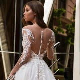 Cross border foreign trade light wedding dress, European and American brides, high waisted slim fitting lace, super fairy forest style minimalist wedding dress