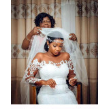 New Foreign Trade Wedding Dress African Mermaid One Shoulder Series Back Lacing Slim Fit Bridal Wedding Dress
