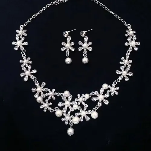 Minimalist Fashion Necklace Earrings Popular Necklace Two piece Set Wedding Bride Jewelry Wedding Dress Accessories