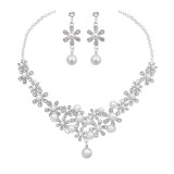 Minimalist Fashion Necklace Earrings Popular Necklace Two piece Set Wedding Bride Jewelry Wedding Dress Accessories