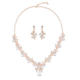 Bride necklace set with high-end crystal diamond wedding dress and banquet dress accessories matching