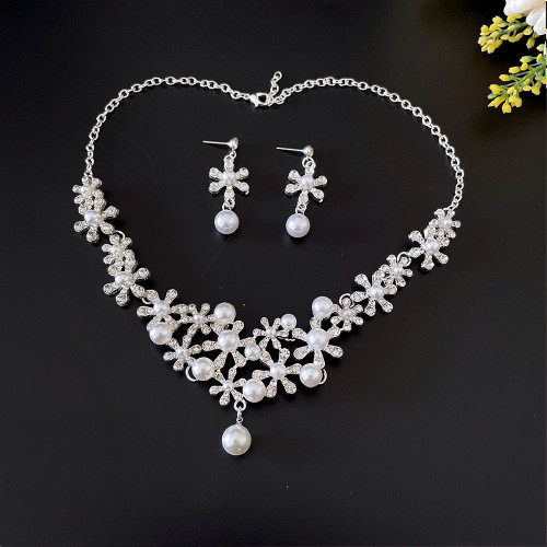 Minimalist Fashion Necklace Earrings Popular Necklace Two piece Set Wedding Bride Jewelry Wedding Dress Accessories