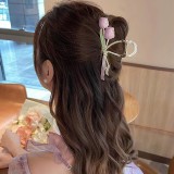 Claw hair clip snap clips summer flower pearl set hair large size hair claw cliphair accessories