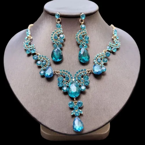 Bride Necklace Earrings Zircon Wedding Jewelry Set Wedding Dress Evening Dress Accessories Wedding Banquet Jewelry