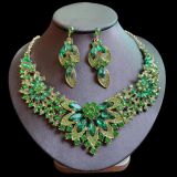 Necklace and earring set with exaggerated retro feel and exquisite design Banquet dress with colorful luxury