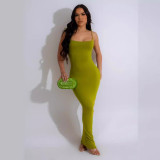 Sexy suspender dress pink, black, green
